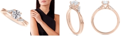 De Beers Forevermark Diamond Round-Cut Twisted Band Engagement Ring (1/2 ct. t.w.) in 14k Rose Gold